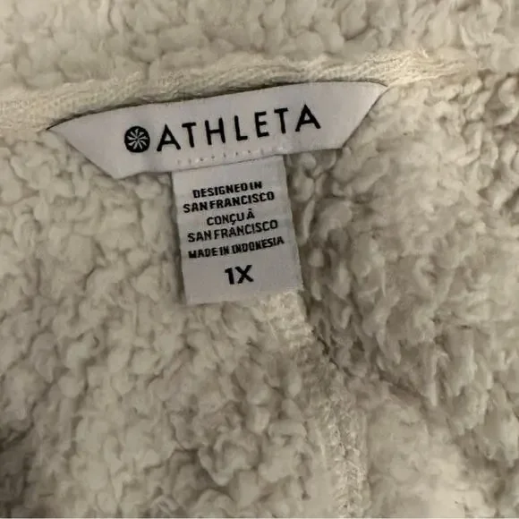 Athleta Cream Tugga Sherpa Jacket Sz 1X - Picture 6 of 10